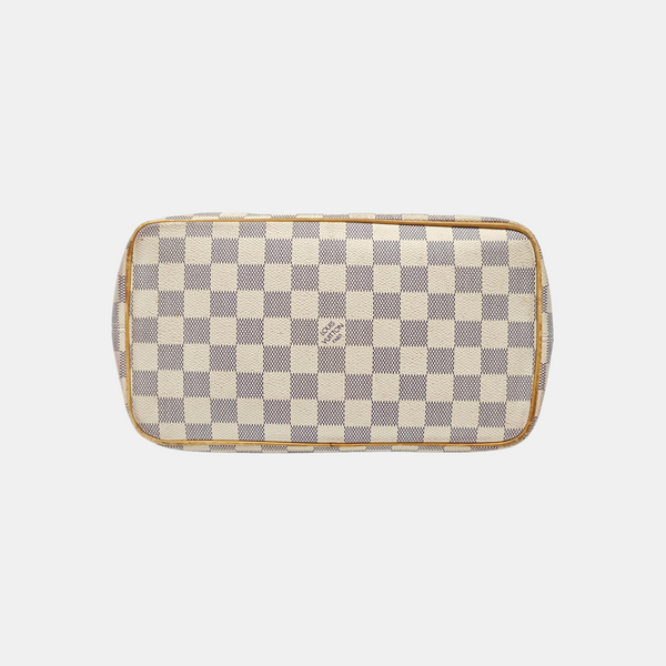 SALEYA PM Damier Azur Coated Canvas White