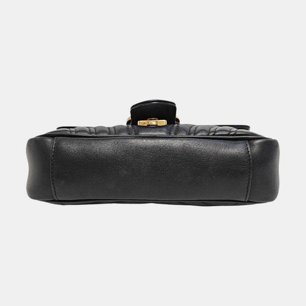 GG Marmont Small Quilted Calfskin Black