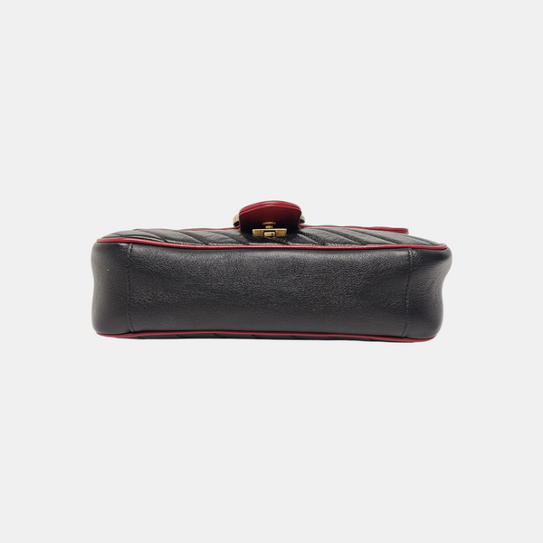 GG Marmont Medium Quilted Calfskin Black