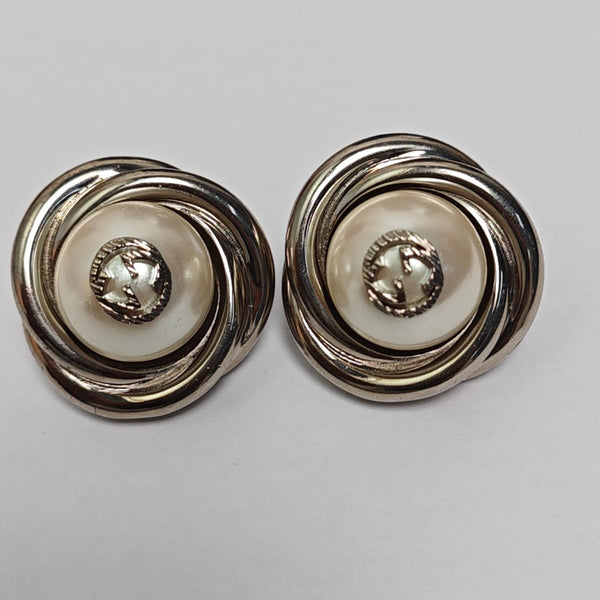 Metal White Clip On Earrings