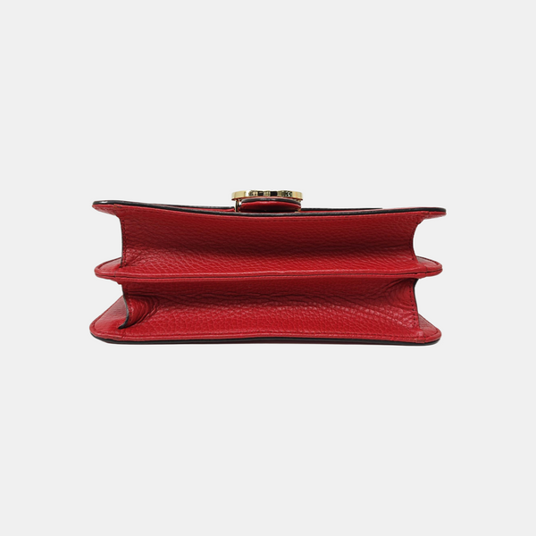 Interlocking G Small Calfskin Red