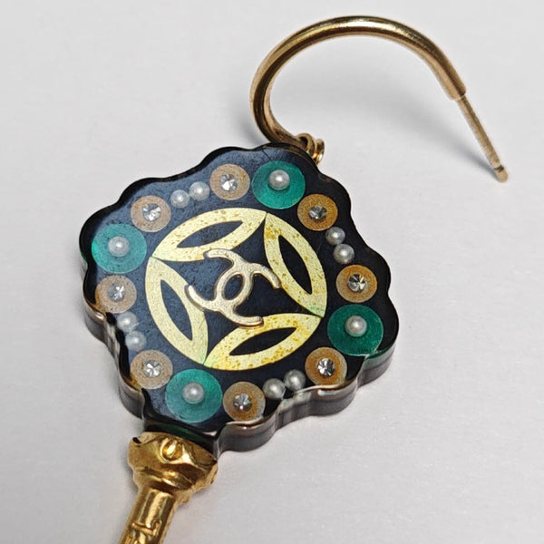 CC Logo Metal Gold Earrings