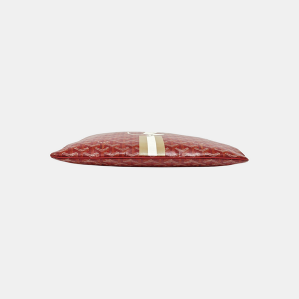 Coated Canvas Clutch Red