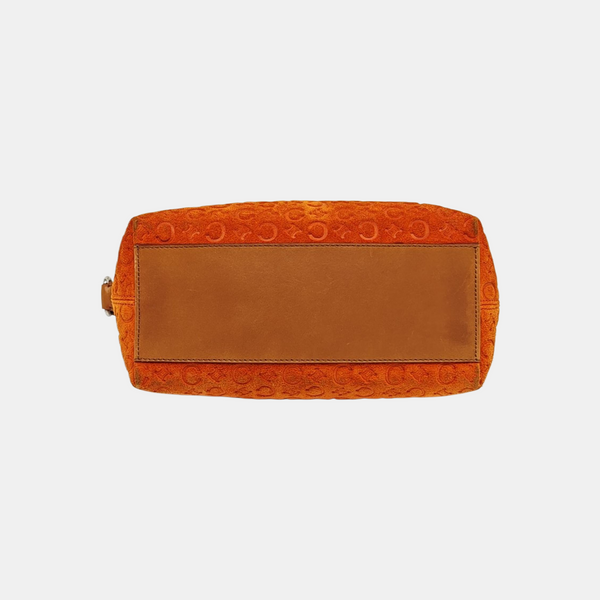Suede Top Handle Bag Orange