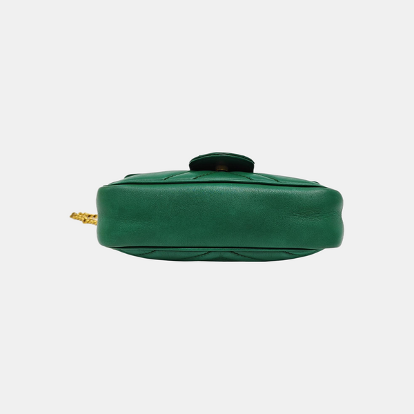 GG Marmont Mini Quilted Calfskin Green