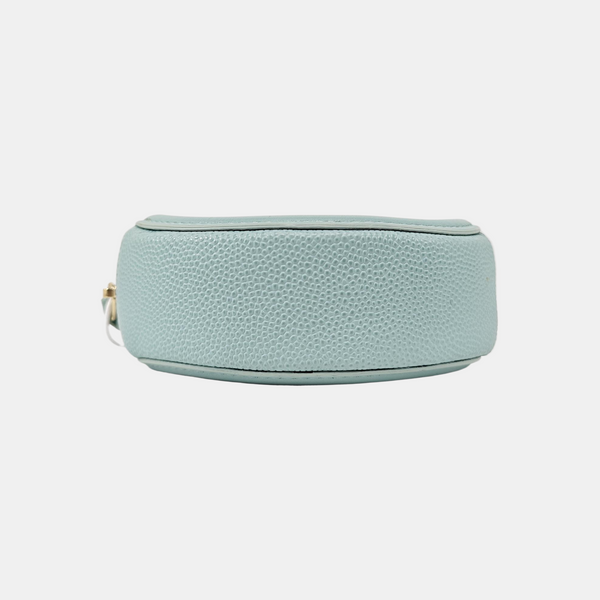 Quilted Grained Calfskin Wallet Blue