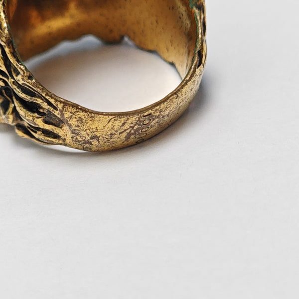 Lion Head Metal Gold Ring EU 62