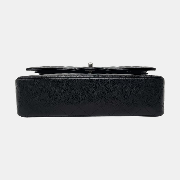 CLASSIC FLAP Medium Quilted Grained Calfskin Black