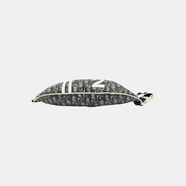 Oblique Fabric Belt Bag Blue
