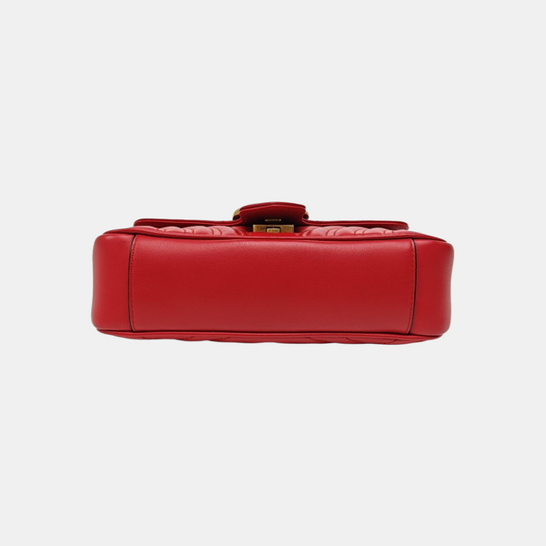 GG Marmont Small Quilted Calfskin Red