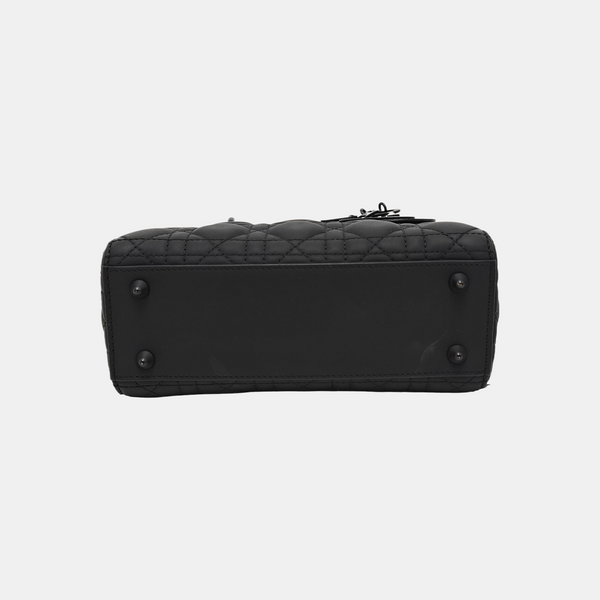 Lady Dior Mini Cannage Calfskin Black