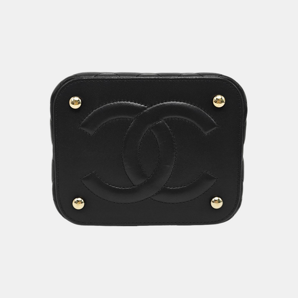 VANITY CASE Small Quilted Lambskin Black