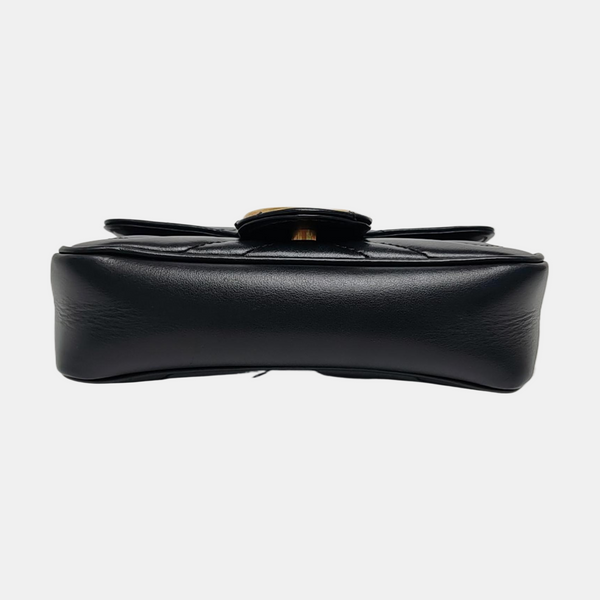 GG Marmont Mini Quilted Calfskin Black