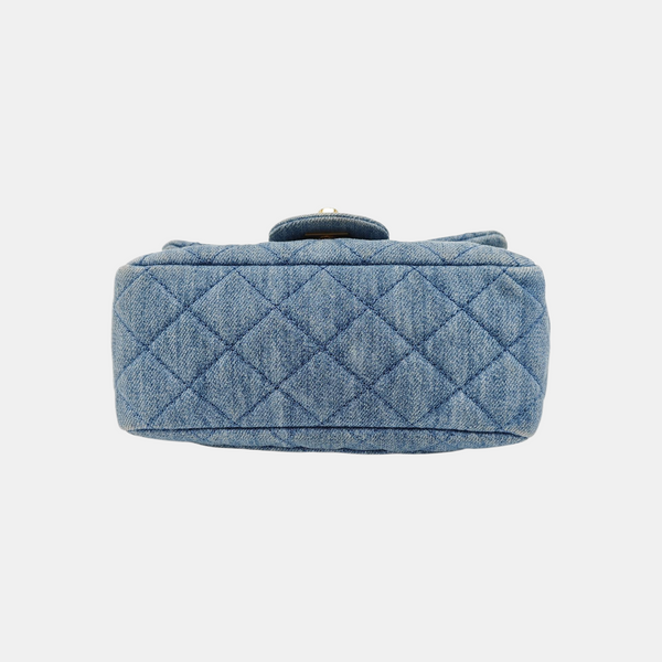CLASSIC FLAP Mini Quilted Denim Blue
