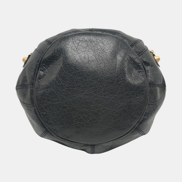 Pompon Bag Calfskin Gray