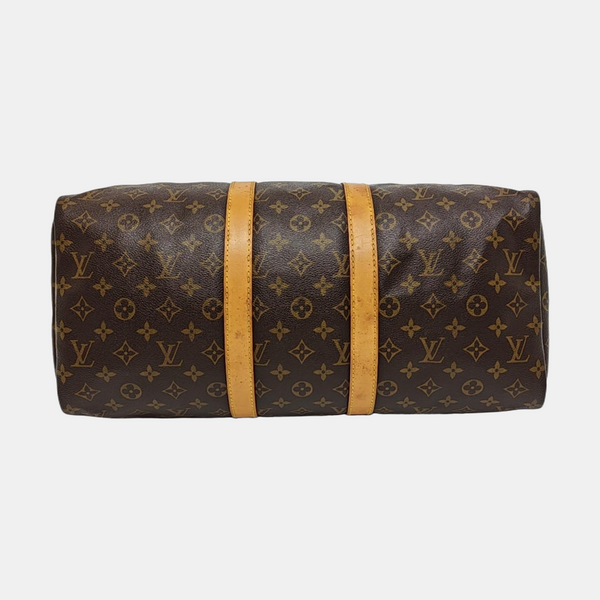 KEEPALL 45 Monogram Coated Canvas Brown