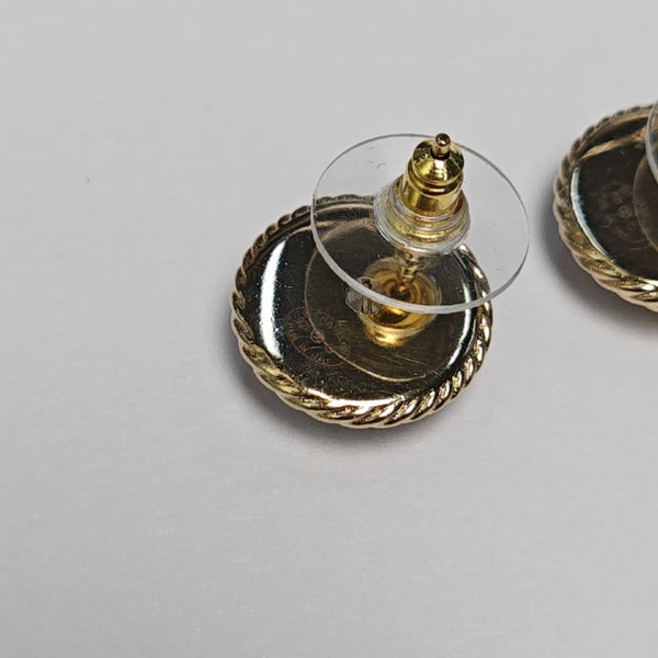 Pendientes de botón de oro de metal