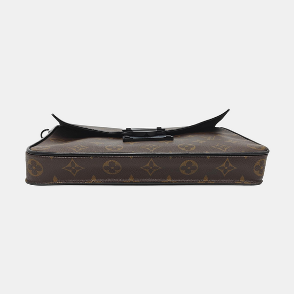 S LOCK Monogram Coated Canvas Brown