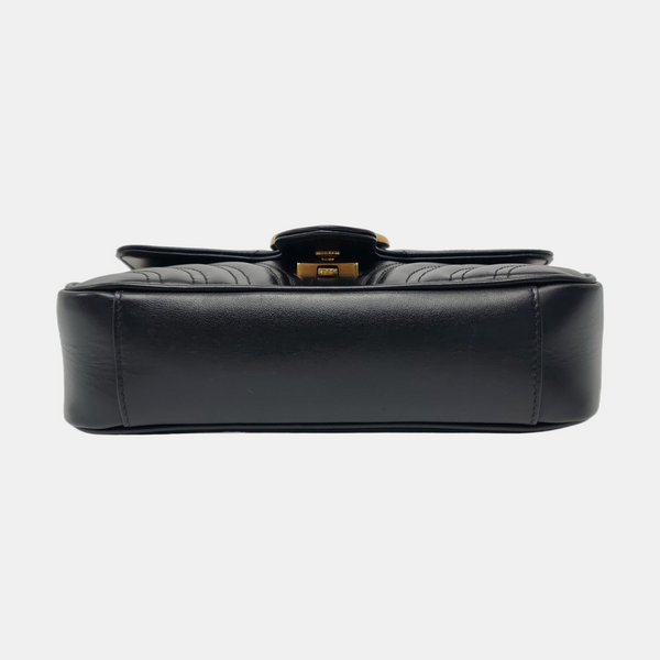 GG Marmont Small Quilted Calfskin Black