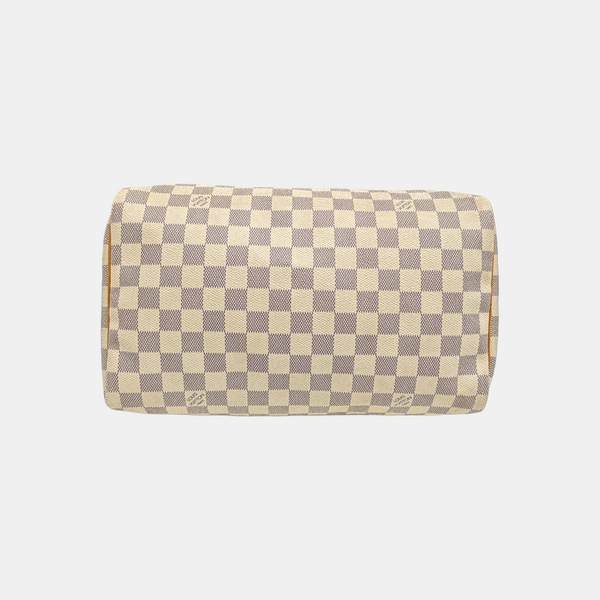 SPEEDY 30 Damier Azur Coated Canvas White