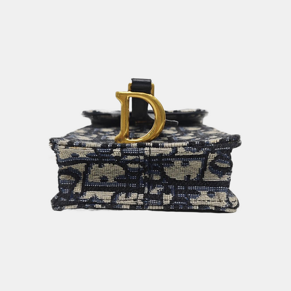 Saddle Mini Oblique Canvas Blue