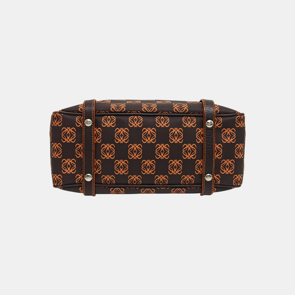 Monogram Coated Canvas Top Handle Bag Brown