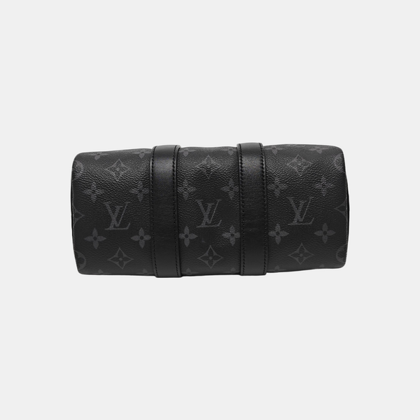 KEEPALL 25 Monogram Coated Canvas Black