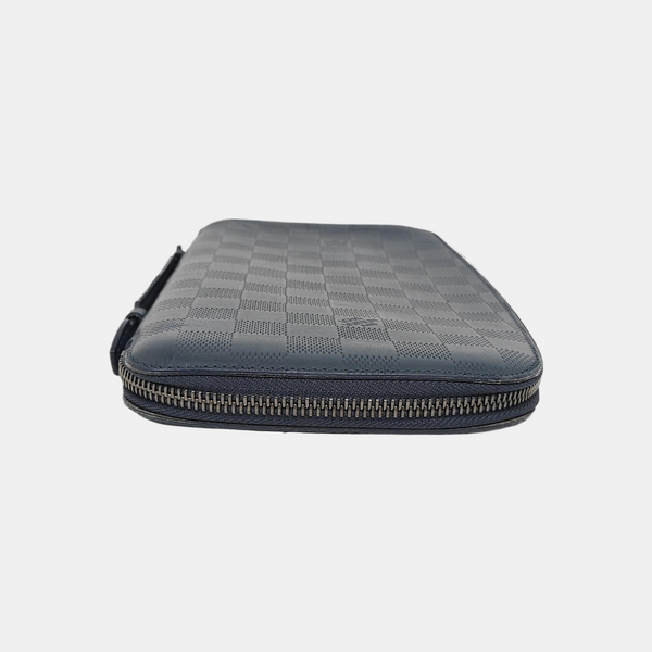 ATOLL Damier Calfskin Blue Wallet