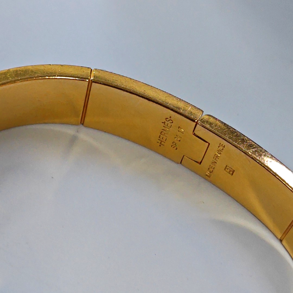Enamel Hinged Bracelet Metal Gold Bangle