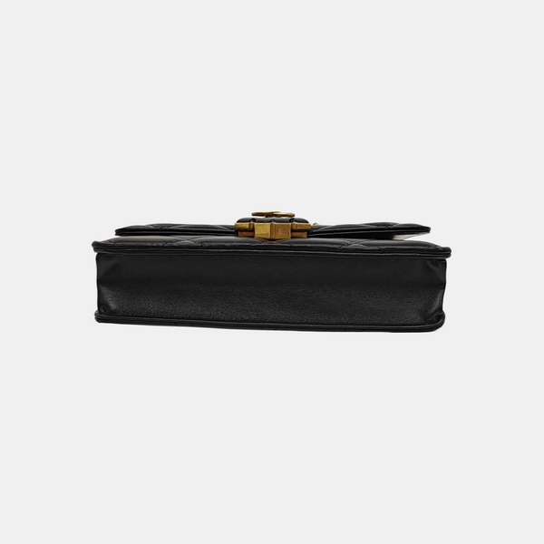 Quilted Lambskin Shoulder Bag Black