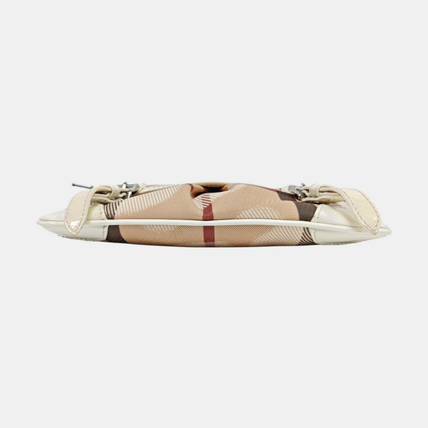Coated Canvas Top Handle Bag Beige
