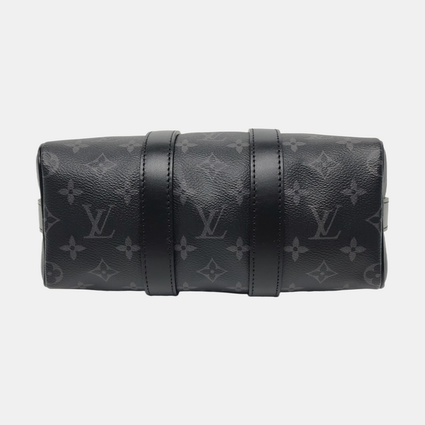 KEEPALL 25 Monogram Coated Canvas Black