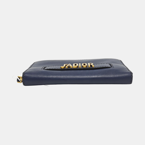 J'adior Calfskin Blue Wallet