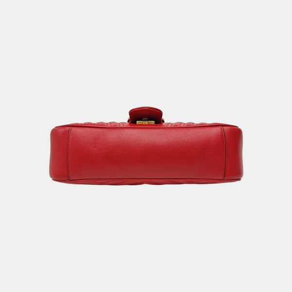 GG Marmont Medium Quilted Calfskin Red