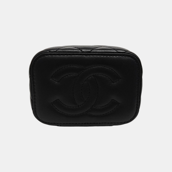 VANITY CASE Mini Quilted Lambskin Black
