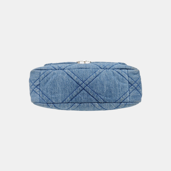 CHANEL 19 Small Quilted Canvas Blue