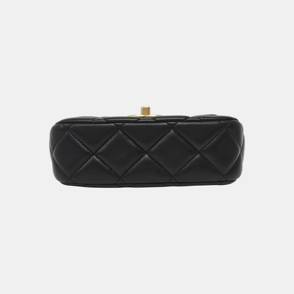 Quilted Lambskin Shoulder Bag Mini Black