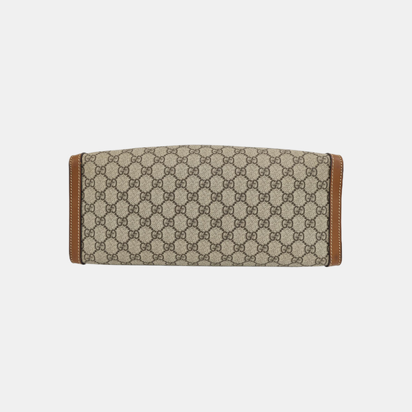 Padlock Medium Monogram Coated Canvas Beige