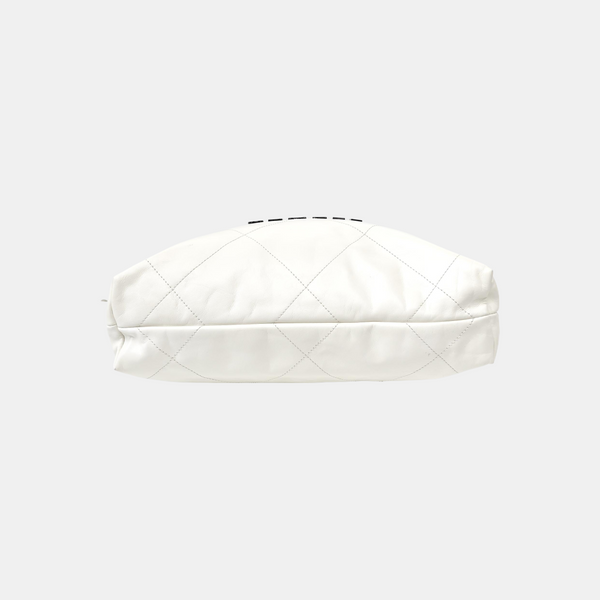 CHANEL 22 Small Quilted Calfskin White