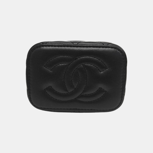 VANITY CASE Mini Quilted Lambskin Black