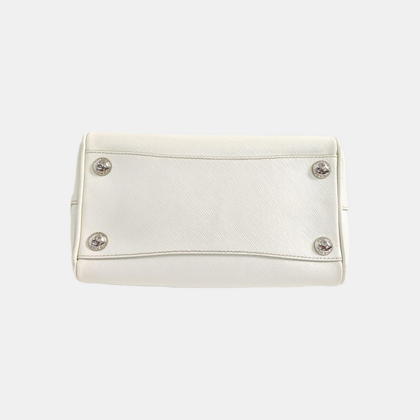 Saffiano Calfskin Shoulder Bag White