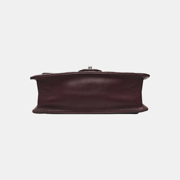 Quilted Grained Calfskin Shoulder Bag Red