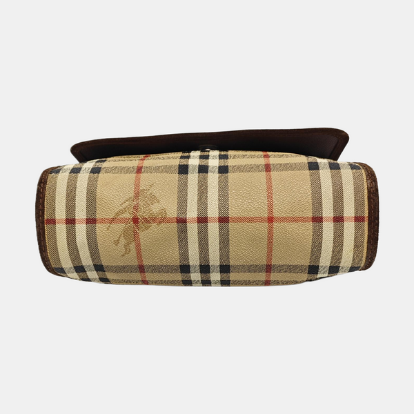Coated Canvas Shoulder Bag Brown