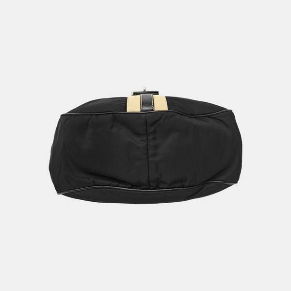 Nylon Top Handle Bag Black