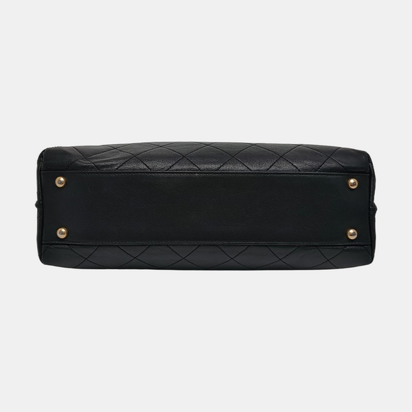 Large Quilted Lambskin Black
