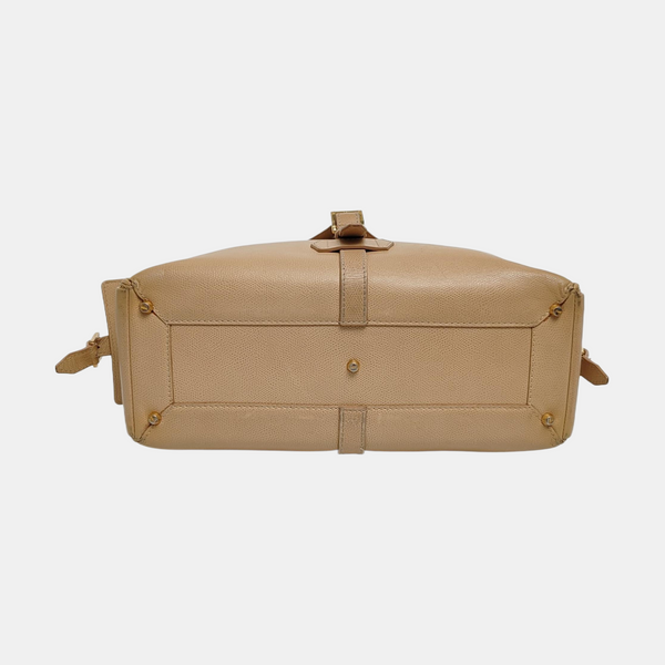 Calfskin Top Handle Bag Beige