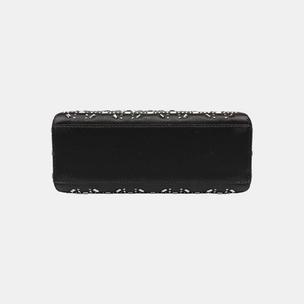Lady Dior Mini Cannage Silk Satin Black