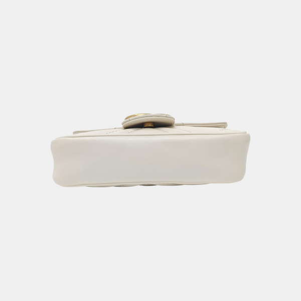 GG Marmont Mini Quilted Calfskin White
