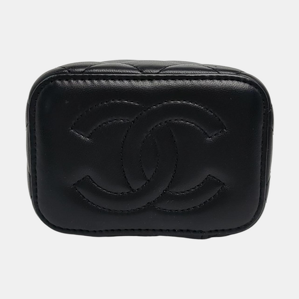VANITY CASE Mini Quilted Lambskin Black
