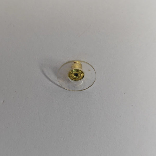 CC Logo Metal White Stud Earrings